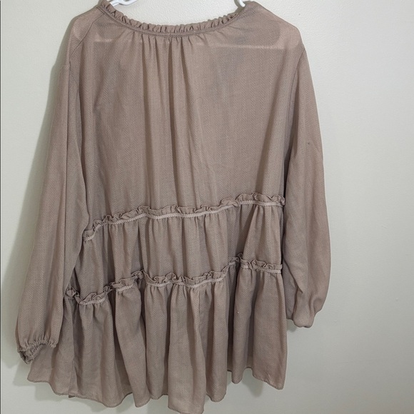 Cato Taupe Layered Blouse - Picture 6 of 6